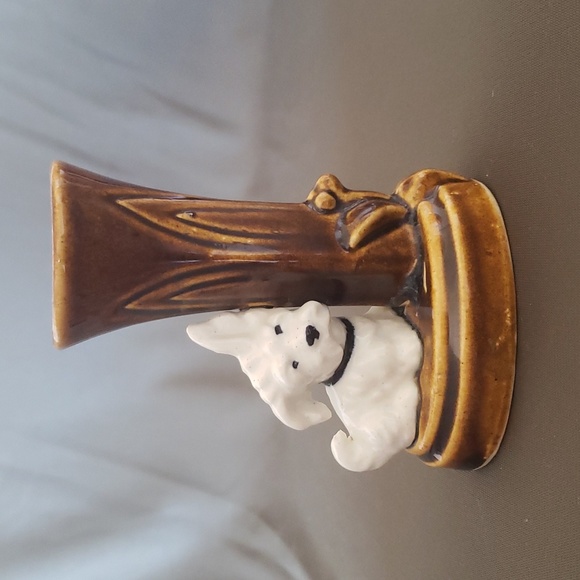Other - Vintage pottery miniature vase/toothpick holder w/ West Highland Terrier Dog, 4"